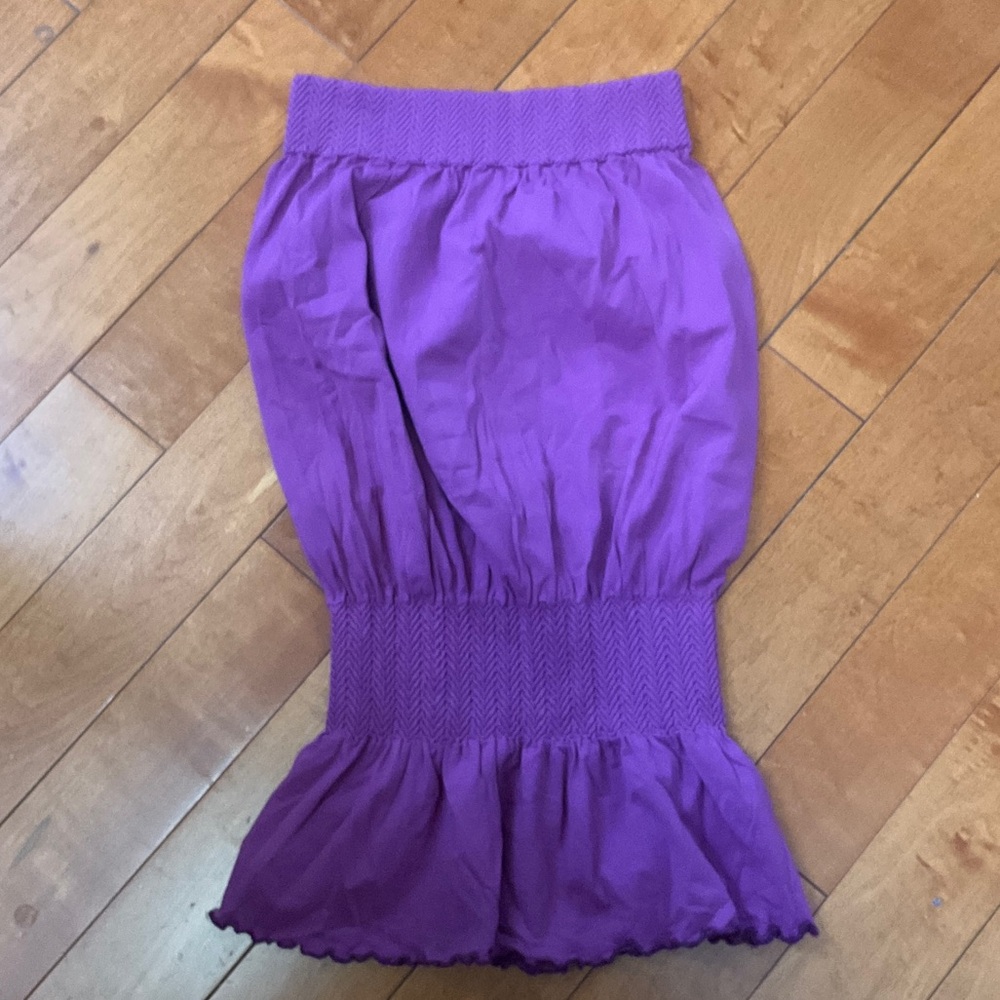 Purple Smocked Waist Tiered Tube